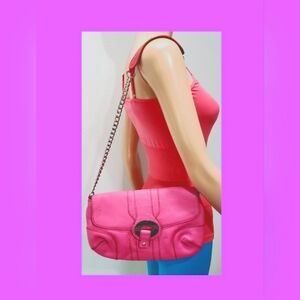 MAXX New York Genuine Leather PINK Evening Shoulder Bag.